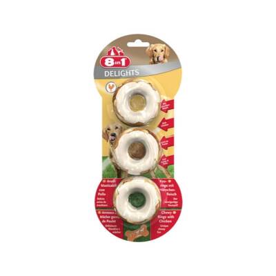8in1 Delights Bones Köpek Ağız Bakım Kemiği Halka 3 Adet 119 gr - 1