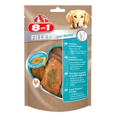 8in1 Fillets Pro Dental Tavuklu Köpek Ödül Maması S 80 gr - 1