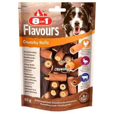 8in1 Flavours Crunchy Rolls Köpek Ödülü 85 gr - 1