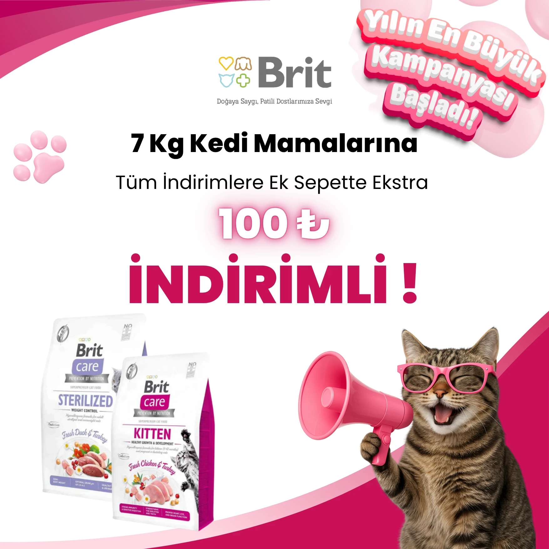 Brit Care Kedi Mamaları Sepet İndirimi