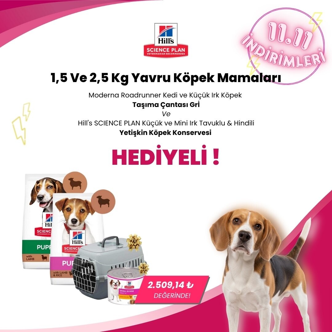 Hill's Science Plan 1,5 ve 3 Kg Arası Yavru Köpek Mamalarına Moderna Roadrunner Kedi ve Küçük Irk Köpek Taşıma Çantası Gri 56x37x35 Cm ve Hill's SCIENCE PLAN Küçük ve Mini Irk Tavuklu & Hindili Yetişkin Köpek Konservesi 200 Gr Hediye