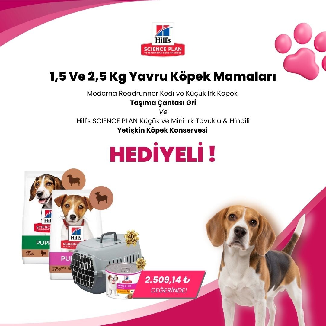 Hill's Science Plan 1,5 ve 3 Kg Arası Yavru Köpek Mamalarına Moderna Roadrunner Kedi ve Küçük Irk Köpek Taşıma Çantası Gri 56x37x35 Cm ve Hill's SCIENCE PLAN Küçük ve Mini Irk Tavuklu & Hindili Yetişkin Köpek Konservesi 200 Gr Hediye