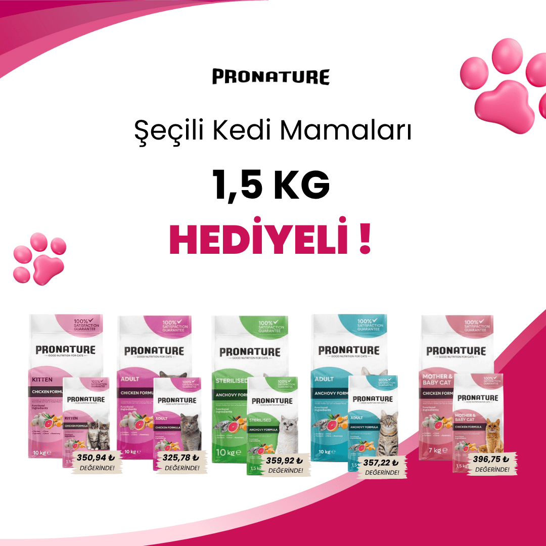 Pronature 10 Kg Kedi Mamalarına 1,5 Kg Kedi Mamaları Hediye