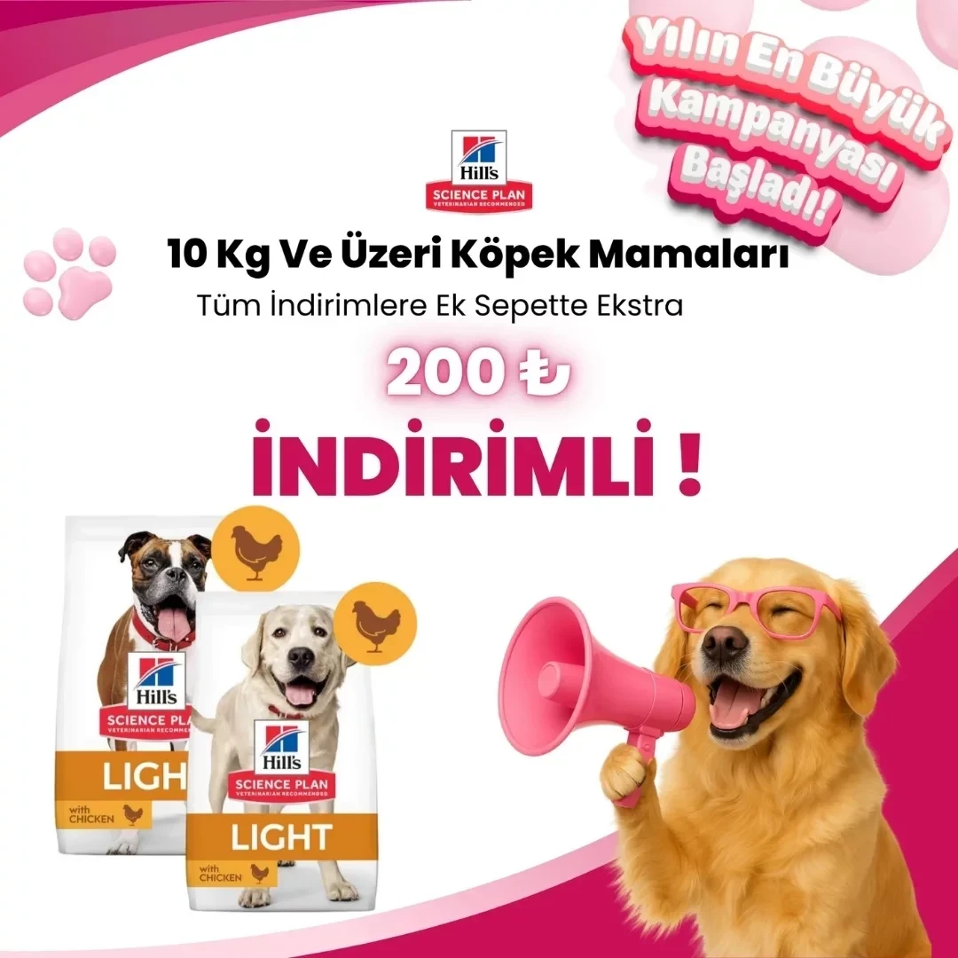 Hill’s Science Plan 10 Kg ve Üstü Köpek Mamalarına 200 TL Sepet İndirimi