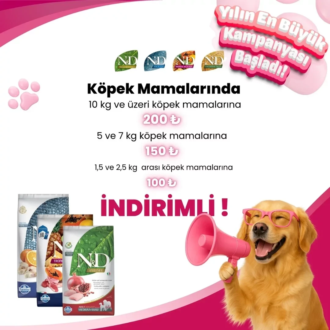 N&D Köpek Mamalarında İndirimler
