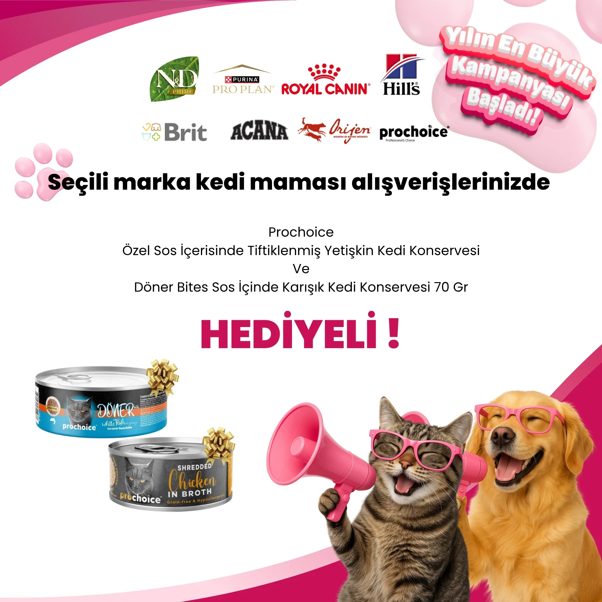Seçili Kedi Mamalarında 2 Adet Konserve Hediye
