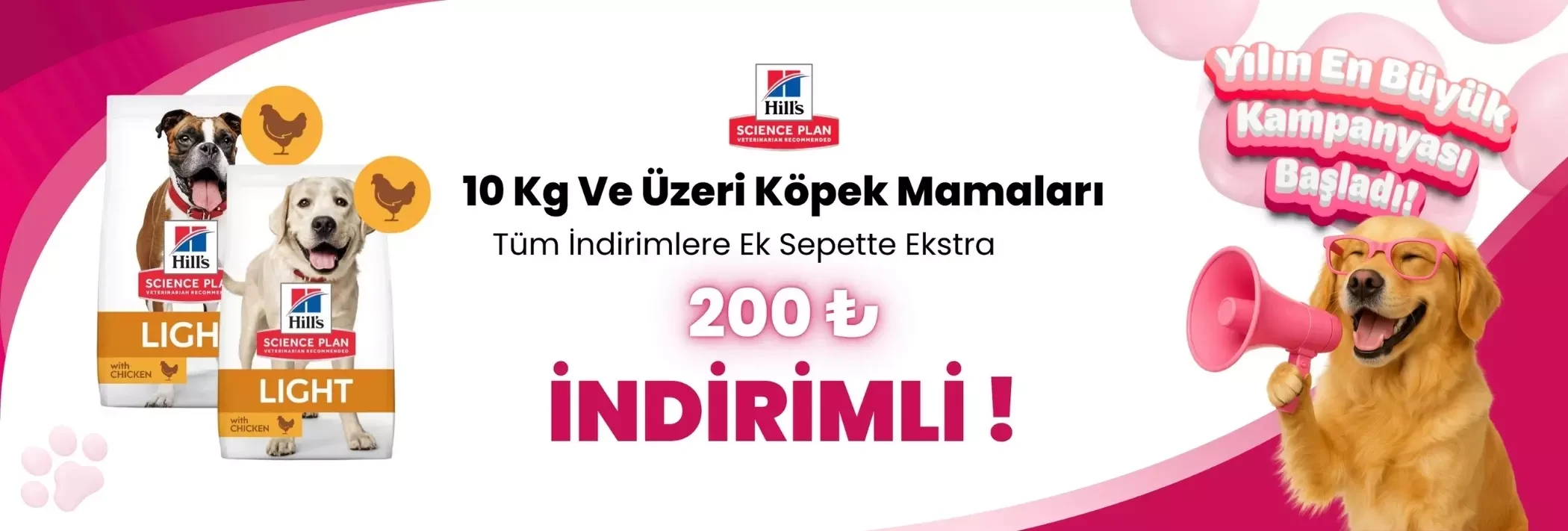 Hill’s Science Plan 10 Kg ve Üstü Köpek Mamalarına 200 TL Sepet İndirimi
