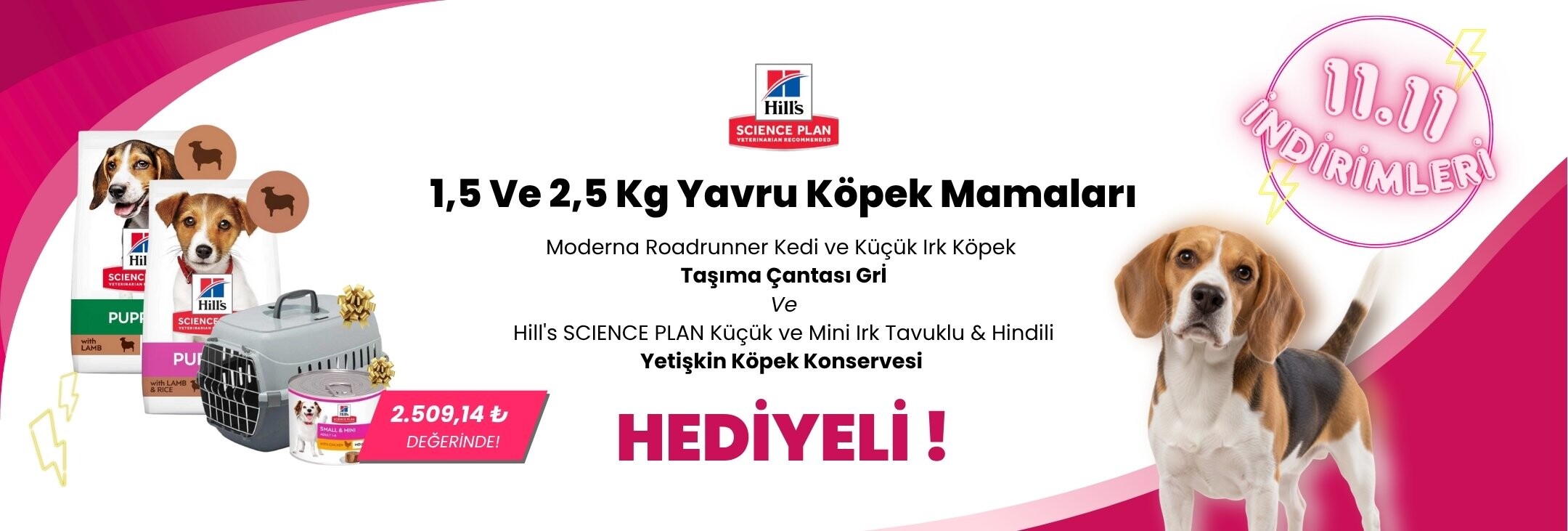 Hill's Science Plan 1,5 ve 3 Kg Arası Yavru Köpek Mamalarına Moderna Roadrunner Kedi ve Küçük Irk Köpek Taşıma Çantası Gri 56x37x35 Cm ve Hill's SCIENCE PLAN Küçük ve Mini Irk Tavuklu & Hindili Yetişkin Köpek Konservesi 200 Gr Hediye