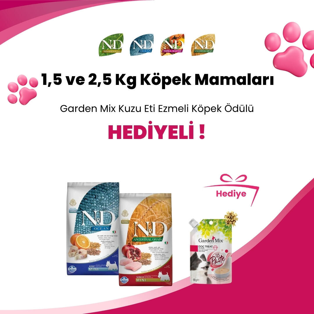 N&D 1,5 ve 2,5 Kg Köpek Mamaları
