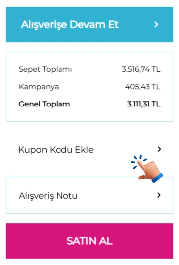 Kupon Kodu Ekle