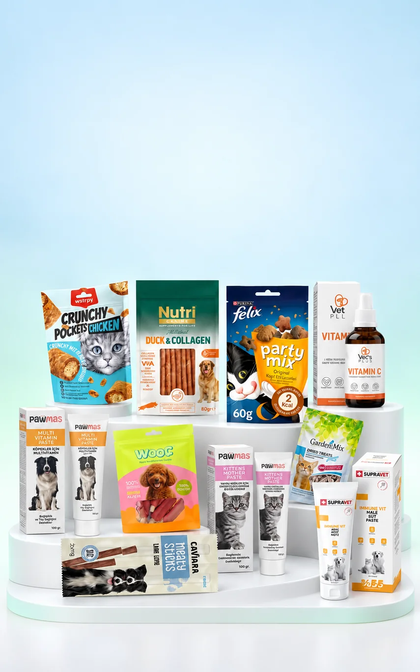 Kedi ve Köpek Ödül ve Vitaminlerinde %15 İndirim
