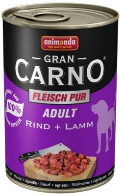Animonda Gran Carno Sığır ve Kuzu Etli Yetişkin Konserve Köpek Maması 400 gr - 1