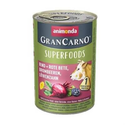 Animonda GranCarno Superfoods Sığır Pancar ve Böğürtlenli Köpek Konserve Maması 400 gr - 1