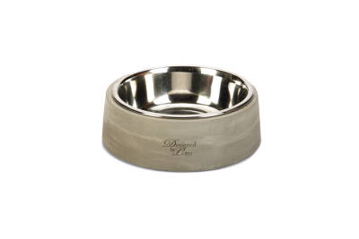 Beeztees DBL Köpek Mama Su Kabı, Dışı Beton, Paslanmaz Çelik, 16cm, 350ml - 1