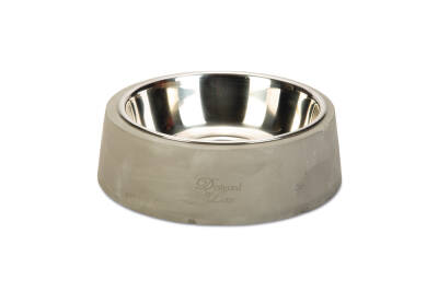 Beeztees DBL Köpek Mama Su Kabı, Dışı Beton, Paslanmaz Çelik, 20cm, 700ml - 1