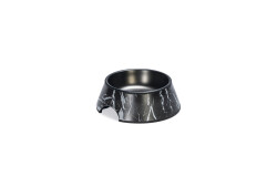 Beeztees DBL Köpek Mama Su Kabı, Mat Siyah Paslanmaz Çelik, Siyah Mermer Görünümlü, 14cm, 160ml - 3