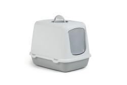 Beeztees Kapalı Kedi Tuvaleti, Gri Beyaz, 50x37x39cm - Beeztees