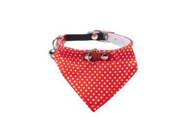 Beeztees Kedi Boyun Tasması, Bandanalı, Zilli, Kırmızı, 24-29cm - 1
