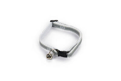 Beeztees Kedi Boyun Tasması, Fosforlu Gri Beyaz, 24,5-29,5cm - 1