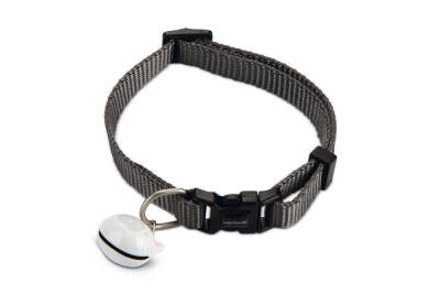 Beeztees Kedi Boyun Tasması, Zilli, Koyu Gri, 20-30cm - 1