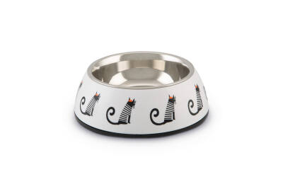 Beeztees Kedi Mama Su Kabı, Paslanmaz Çelik, Beyaz, 14x4,5cm, 160ml - 1