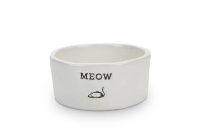 Beeztees Kedi Mama Su Kabı, Porselen, Beyaz, 11,5cm, 330ml - 1