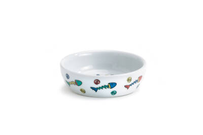 Beeztees Kedi Mama Su Kabı, Porselen, Beyaz, 13,5cm, 330ml - 1