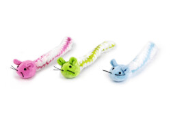 Beeztees Kedi Oyuncağı, Fare, Peluş ve Peluş Kuyruklu, Çeşitli Renklerde, 29x6x4cm - Beeztees