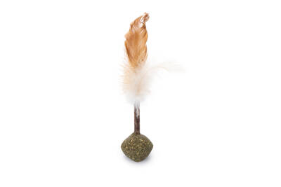Beeztees Kedi Oyuncağı, Matatabi Ucunda Tüy ve Kediotu Topu, 16cm - 1