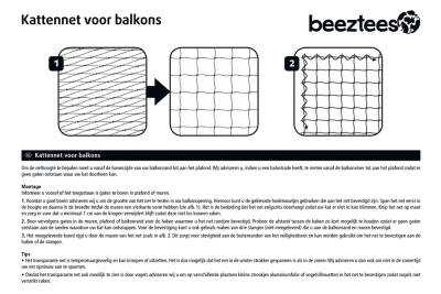 Beeztees Kedi Pencere veya Balkon Koruma Filesi, Şeffaf, 4x3m - 2