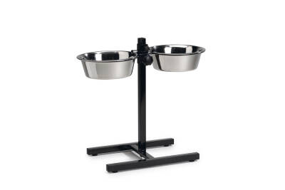 Beeztees Köpek İkili Mama Su Kabı, Ayaklı, Paslamaz Çelik, 25cm, 2x2,5L - 1