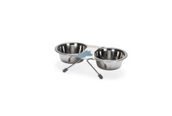 Beeztees Köpek İkili Mama Su Kabı, Paslanmaz Çelik, 11cm, 2x180ml - 3