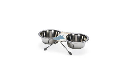 Beeztees Köpek İkili Mama Su Kabı, Paslanmaz Çelik, 11cm, 2x180ml - 3