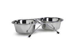 Beeztees Köpek İkili Mama Su Kabı, Paslanmaz Çelik, 13cm, 2x450ml - 1