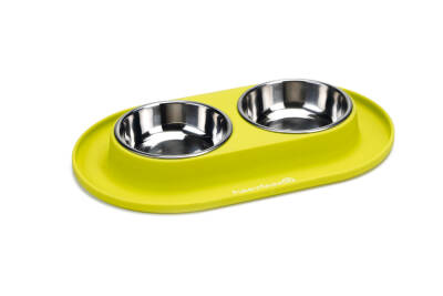 Beeztees Köpek İkili Mama ve Su Kabı, Paslanmaz Çelik, 31x19cm, 2x125ml - 1