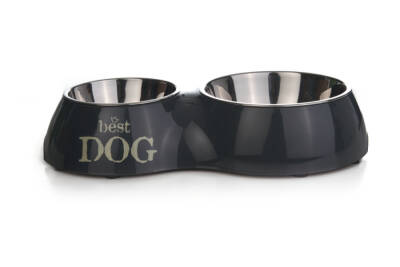 Beeztees Köpek İkili Mama ve Su Kabı, Paslanmaz Çelik, 37x22cm, 350ml ve 700ml - 1