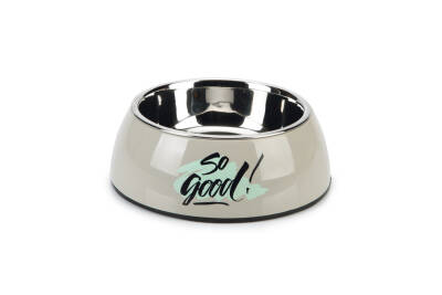 Beeztees Köpek Mama Su Kabı, Paslanmaz Çelik, Gri, 14cm, 160ml - 1
