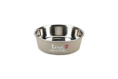 Beeztees Köpek Mama Su Kabı, Paslanmaz Çelik, Gri, 14cm, 450ml - 1