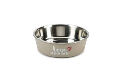 Beeztees Köpek Mama Su Kabı, Paslanmaz Çelik, Gri, 17cm, 750ml - 1