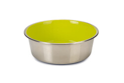 Beeztees Köpek Mama Su Kabı, Paslanmaz Çelik, İçi Sarı, 16cm, 940ml - 1