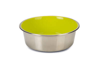 Beeztees Köpek Mama Su Kabı, Paslanmaz Çelik, İçi Sarı, 16cm, 940ml - 1