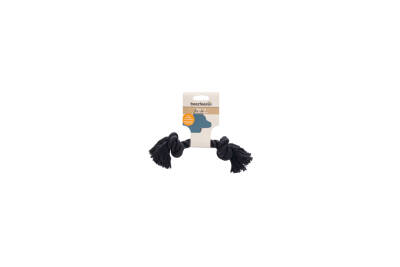 Beeztees Köpek Oyuncağı, Çift Düğümlü Diş İpi, Pamuk İplerden, Siyah, 20x6x4,5cm, 71gr - 2