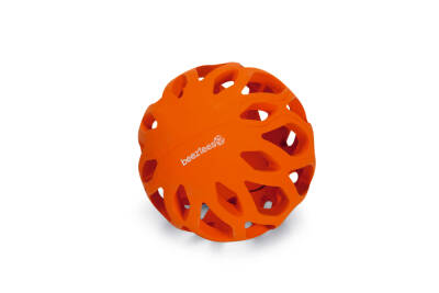 Beeztees Köpek Oyuncağı, Delikli Top, Kauçuk, Turuncu, 11cm - 1