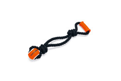 Beeztees Köpek Oyuncağı, Diş İpi Ucunda Tenis Topu, TPR Tutamaçlı, Siyah, 50x13,5x6,3cm - 1