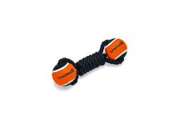 Beeztees Köpek Oyuncağı, Diş İpi ve İki Tenis Topu, Siyah, 22x7x6,3cm, 195gr - 1