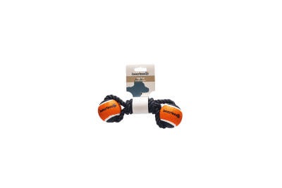 Beeztees Köpek Oyuncağı, Diş İpi ve İki Tenis Topu, Siyah, 22x7x6,3cm, 195gr - 2
