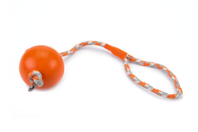 Beeztees Köpek Oyuncağı, İpli Dolu Top, Kauçuk, Turuncu, 30cm - 1