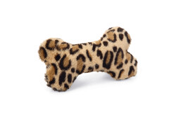 Beeztees Köpek Oyuncağı, Sesli, Kemik, Peluş, Siyah/Kahverengi, 18x13x3cm - 1