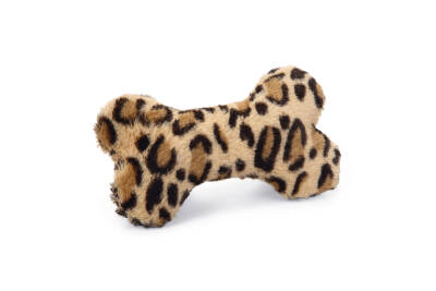 Beeztees Köpek Oyuncağı, Sesli, Kemik, Peluş, Siyah/Kahverengi, 18x13x3cm - 1