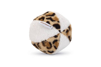 Beeztees Köpek Oyuncağı, Sesli, Top, Peluş, Beyaz/Kahverengi, 11cm - 1